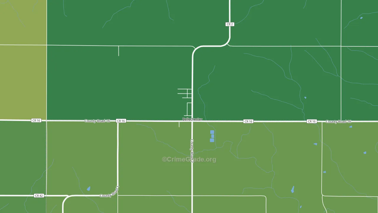 Bellechester, MN Map of Murder Rates