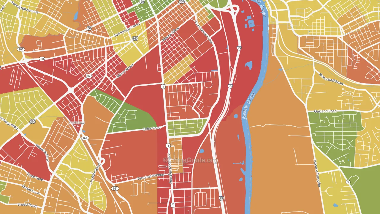 Bellemeade, Richmond, VA Map of Murder Rates