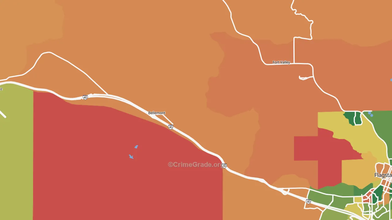 Bellemont, AZ Map of Murder Rates