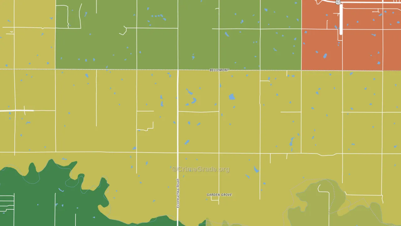 Bellemont, OK Map of Murder Rates