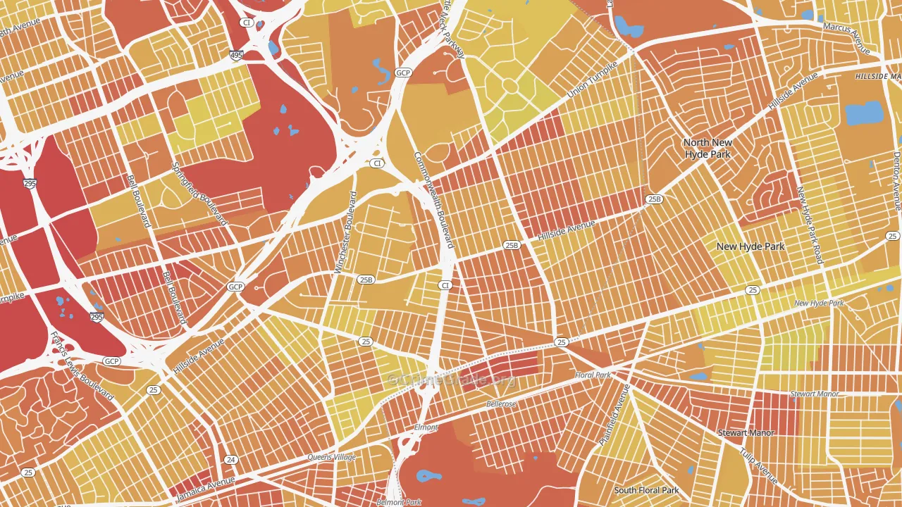 Bellerose, Queens, NY Map of Murder Rates