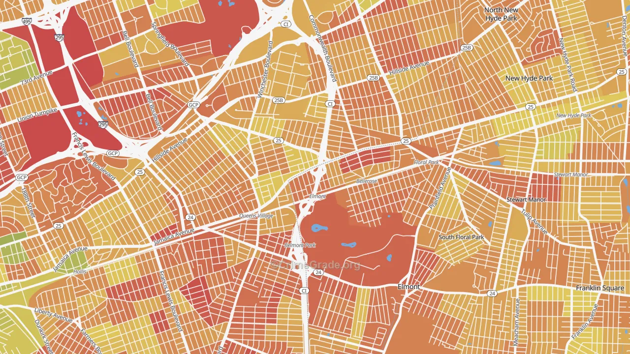 Bellerose Terrace, NY Map of Murder Rates