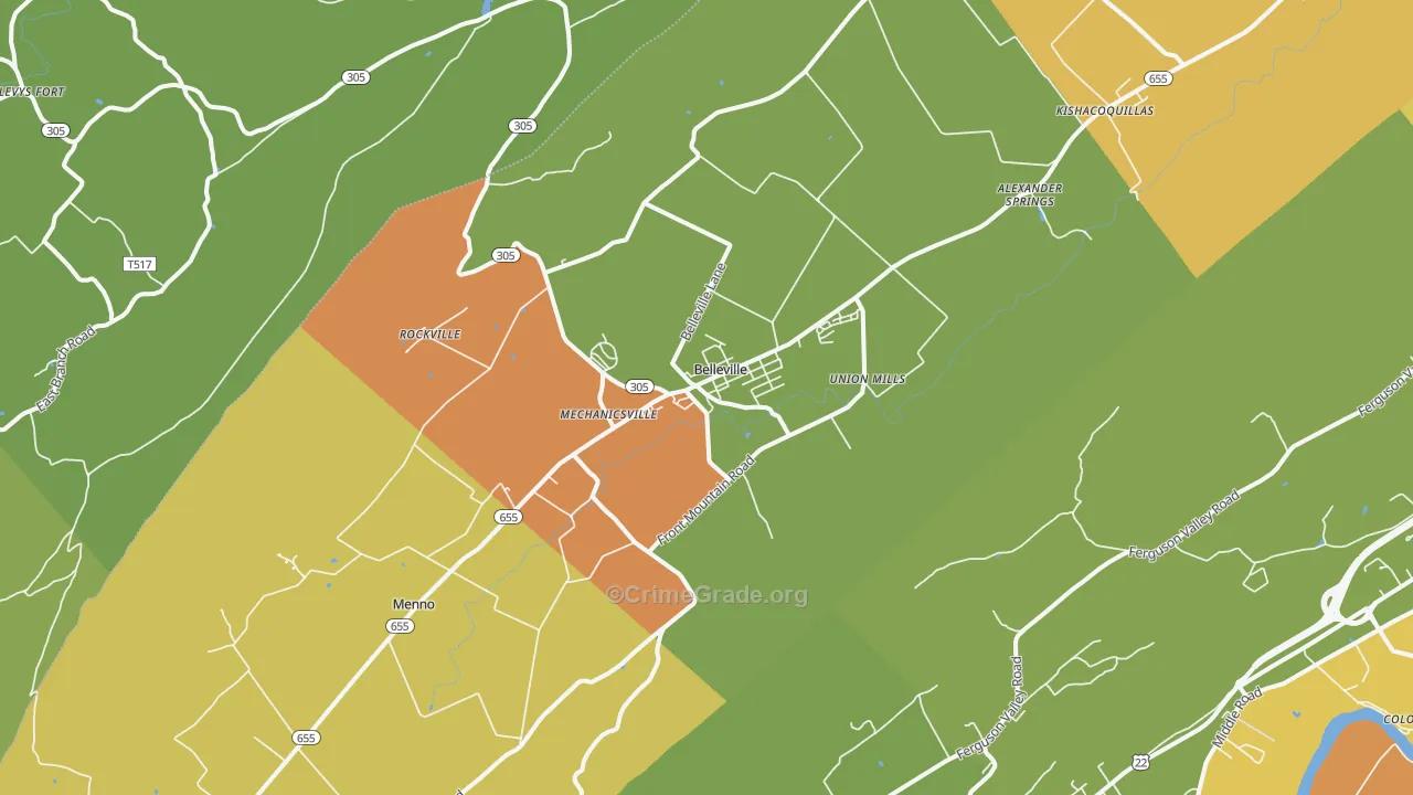 Belleville, PA Map of Murder Rates