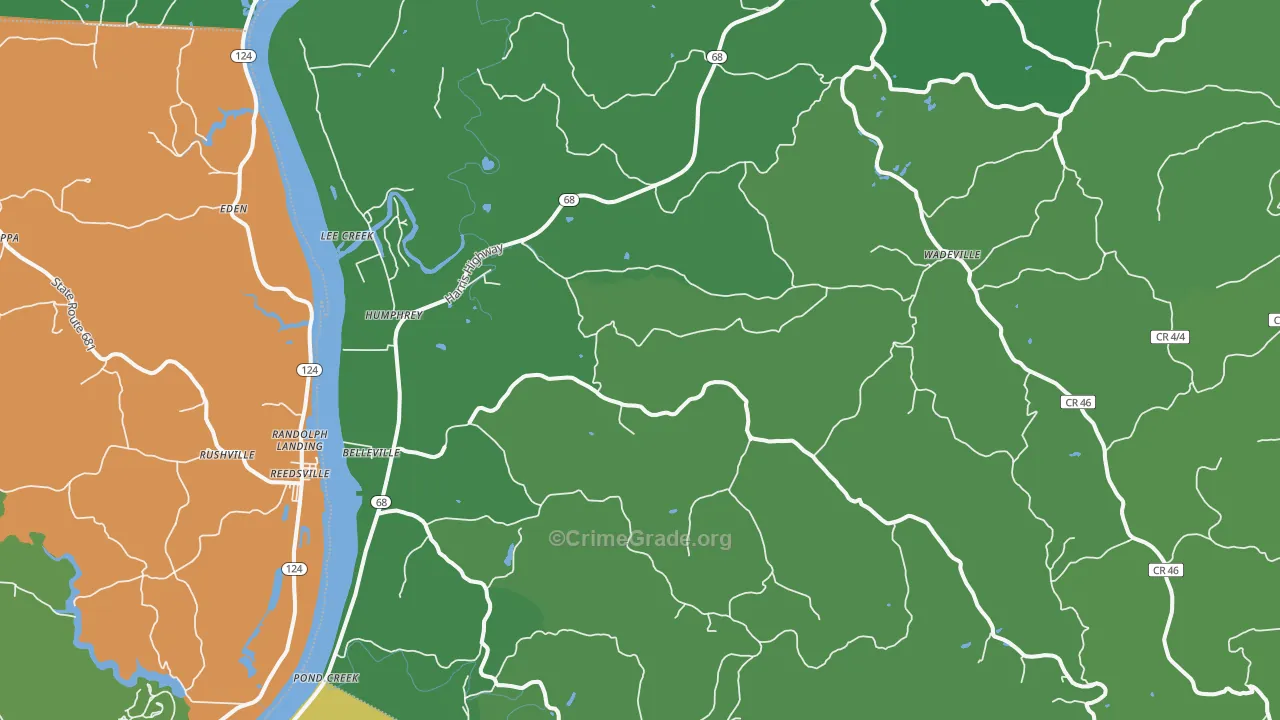 Belleville, WV Map of Murder Rates