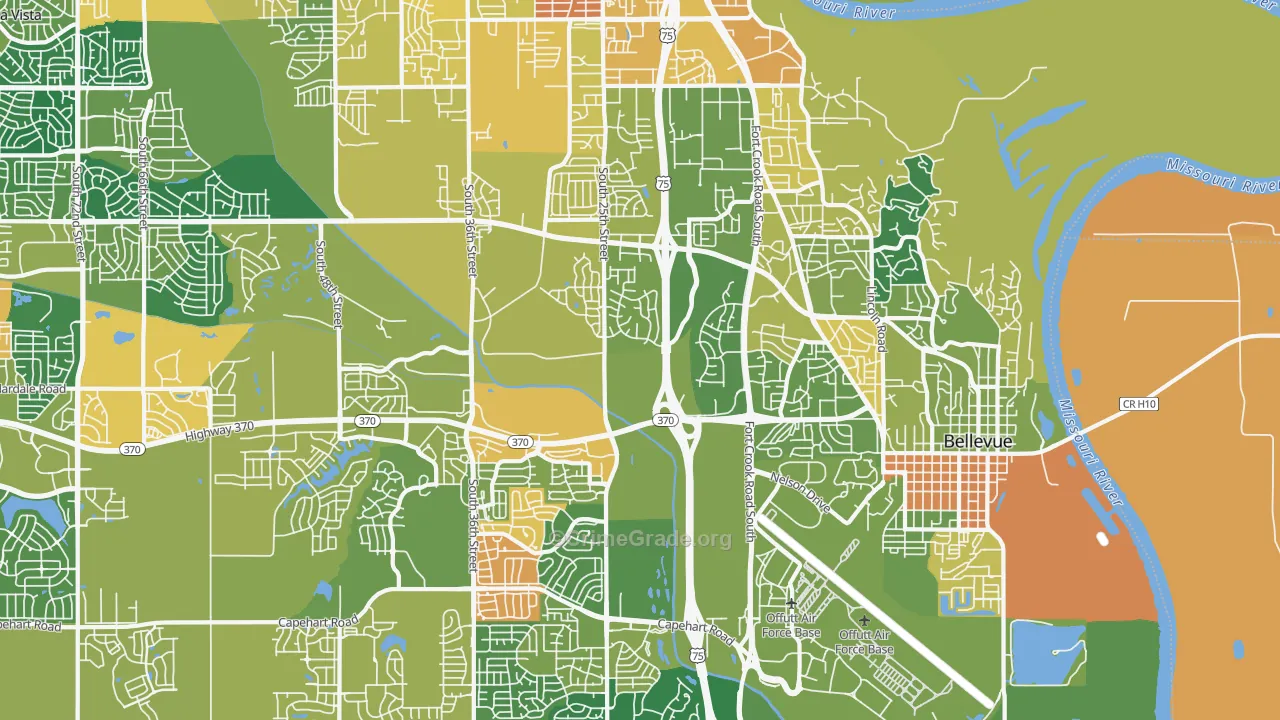 Bellevue, NE Map of Murder Rates