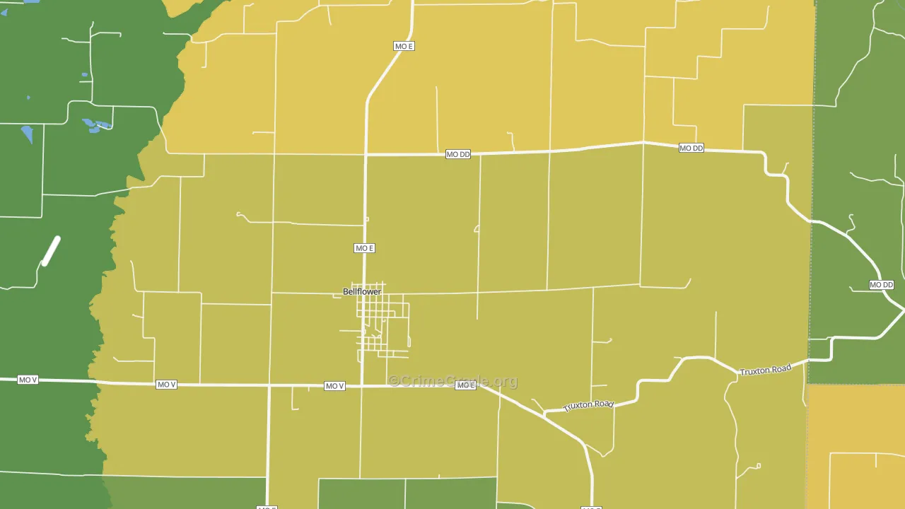 Bellflower, MO Map of Murder Rates