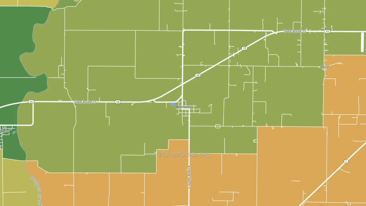Bellmont, IL Map of Murder Rates