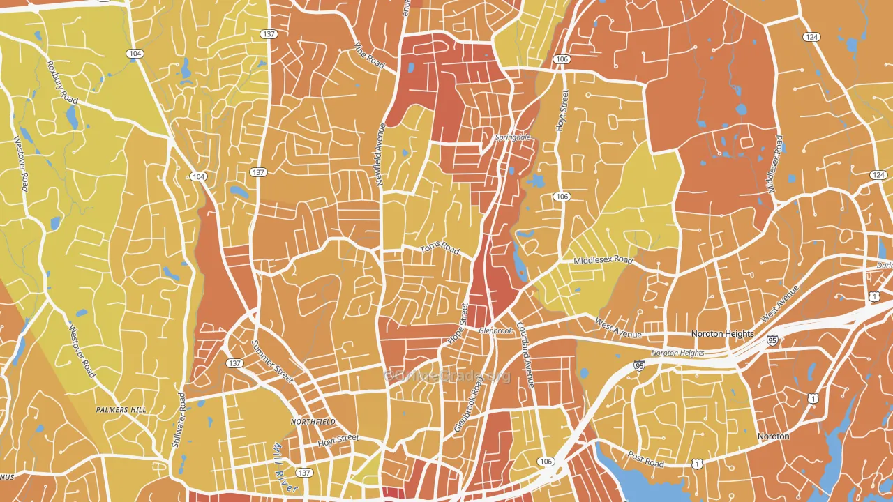 Belltown, Stamford, CT Map of Murder Rates