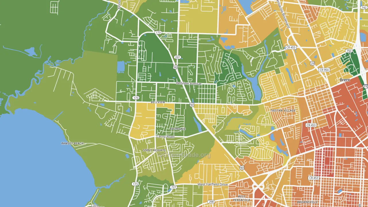 Bellview, FL Map of Murder Rates