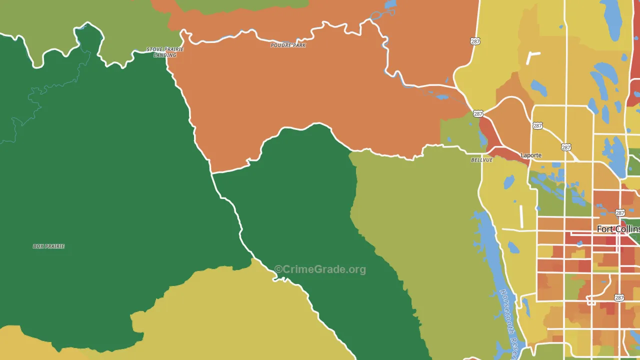 Bellvue, CO Map of Murder Rates