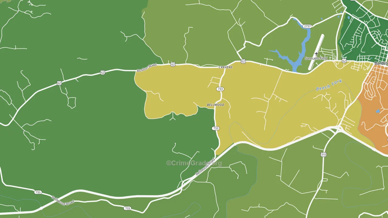 Bellwood, KY Map of Murder Rates