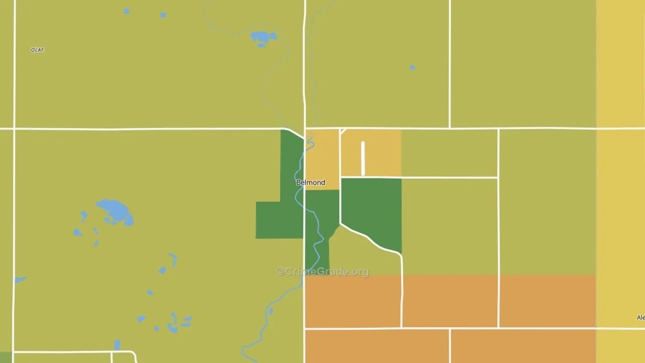 Belmond, IA Map of Murder Rates
