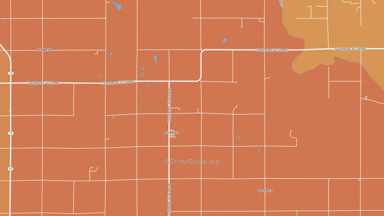 Belmont, KS Map of Murder Rates