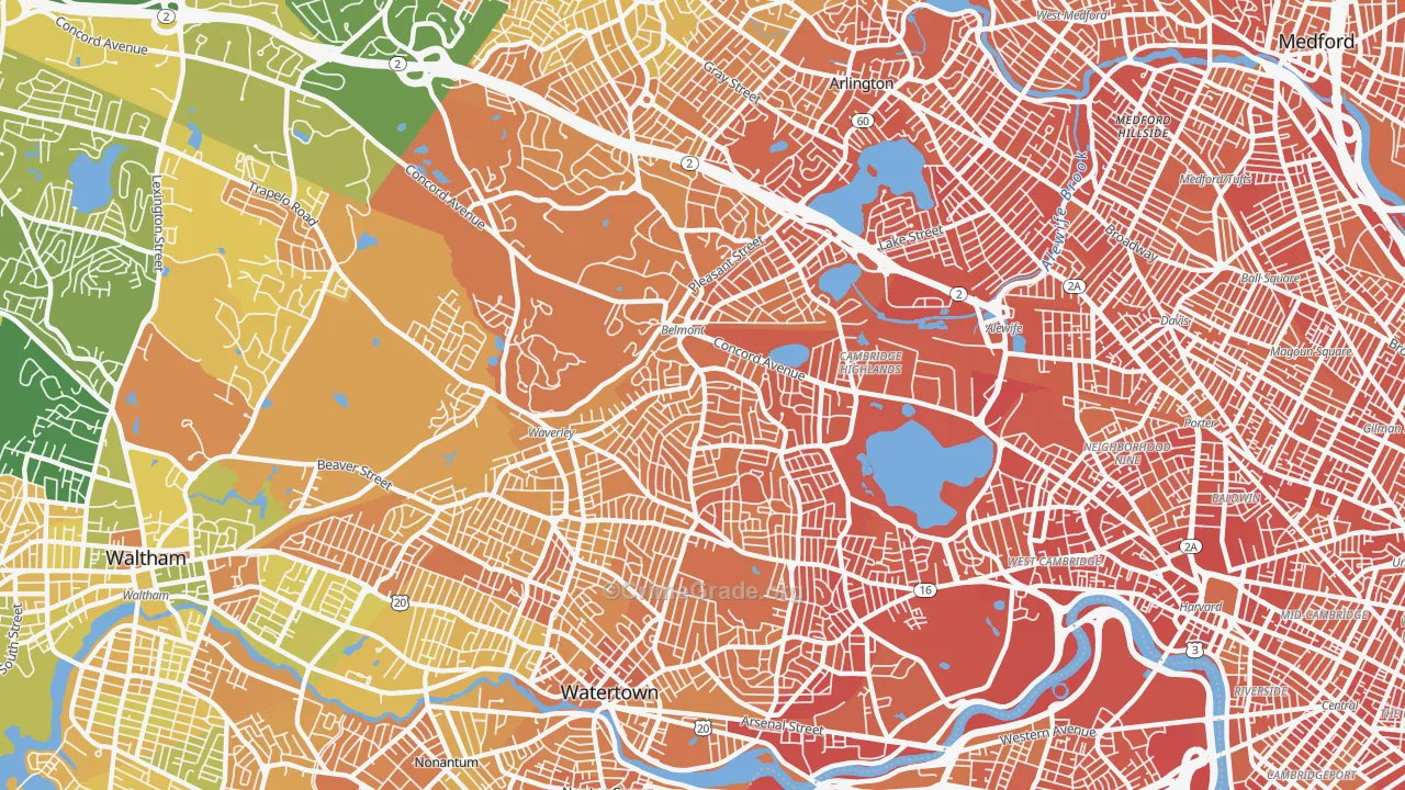 Belmont, MA Map of Murder Rates