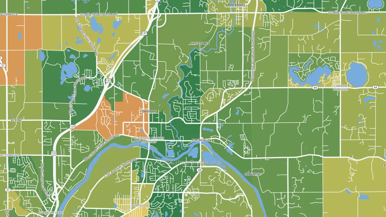 Belmont, MI Map of Murder Rates