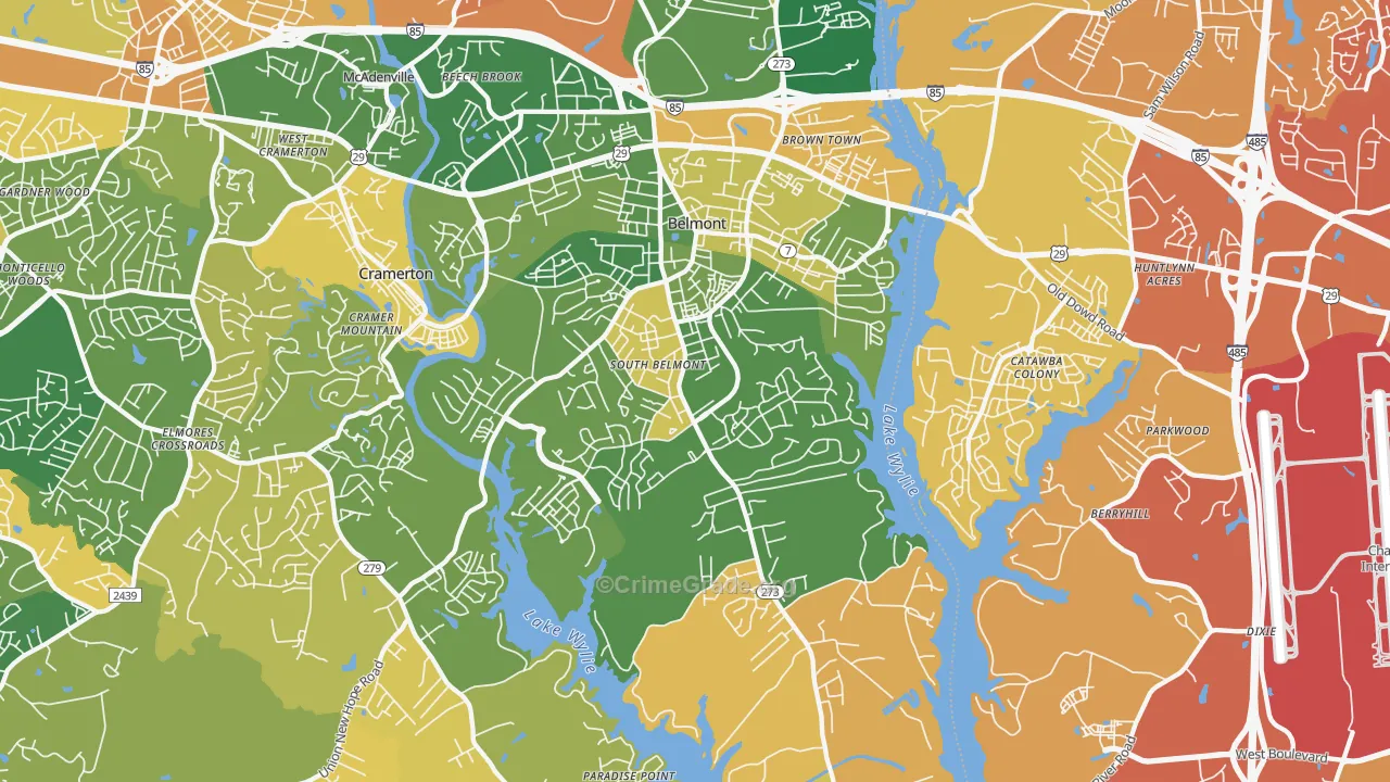 Belmont, NC Map of Murder Rates