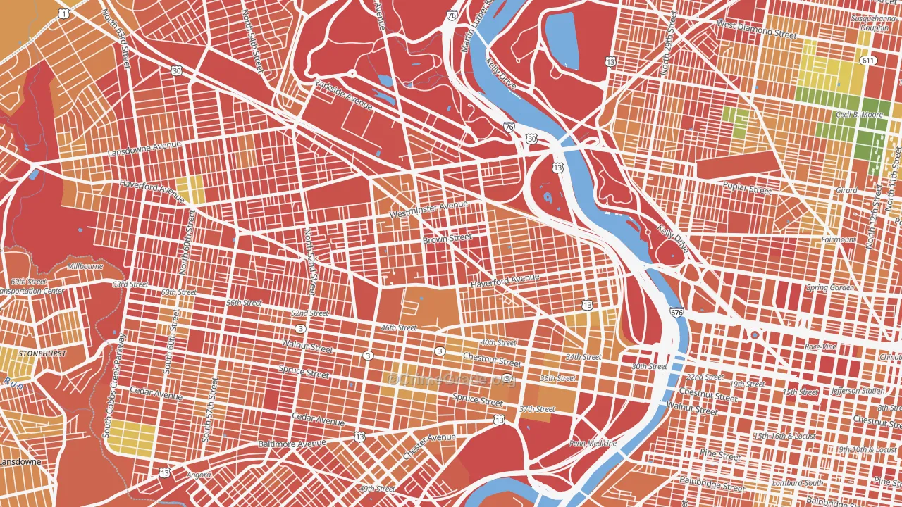 Belmont, Philadelphia, PA Map of Murder Rates
