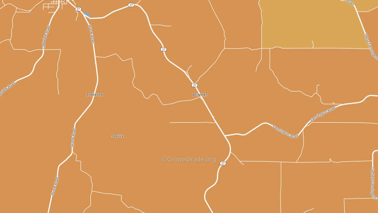 Belmont, WA Map of Murder Rates