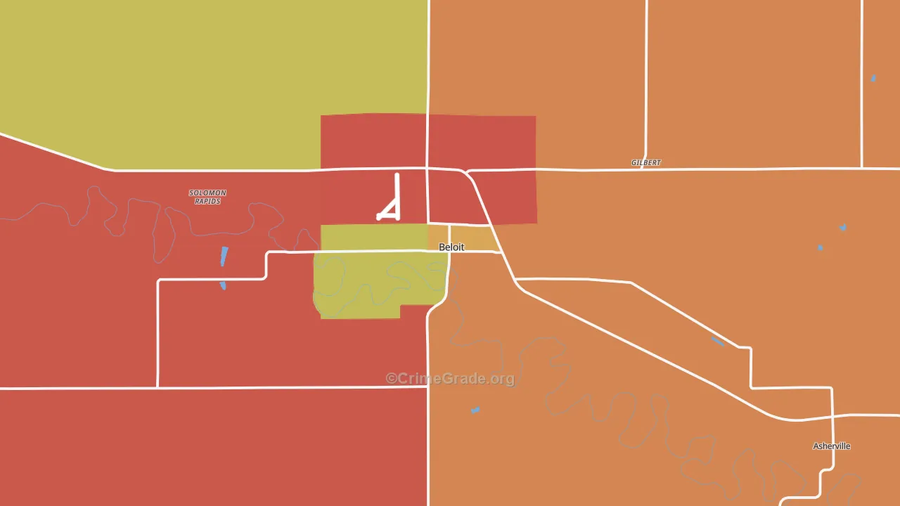 Beloit, KS Map of Murder Rates