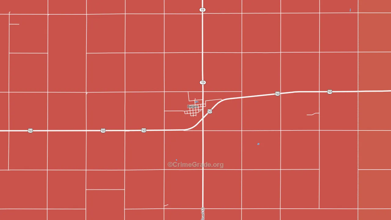 Belpre, KS Map of Murder Rates