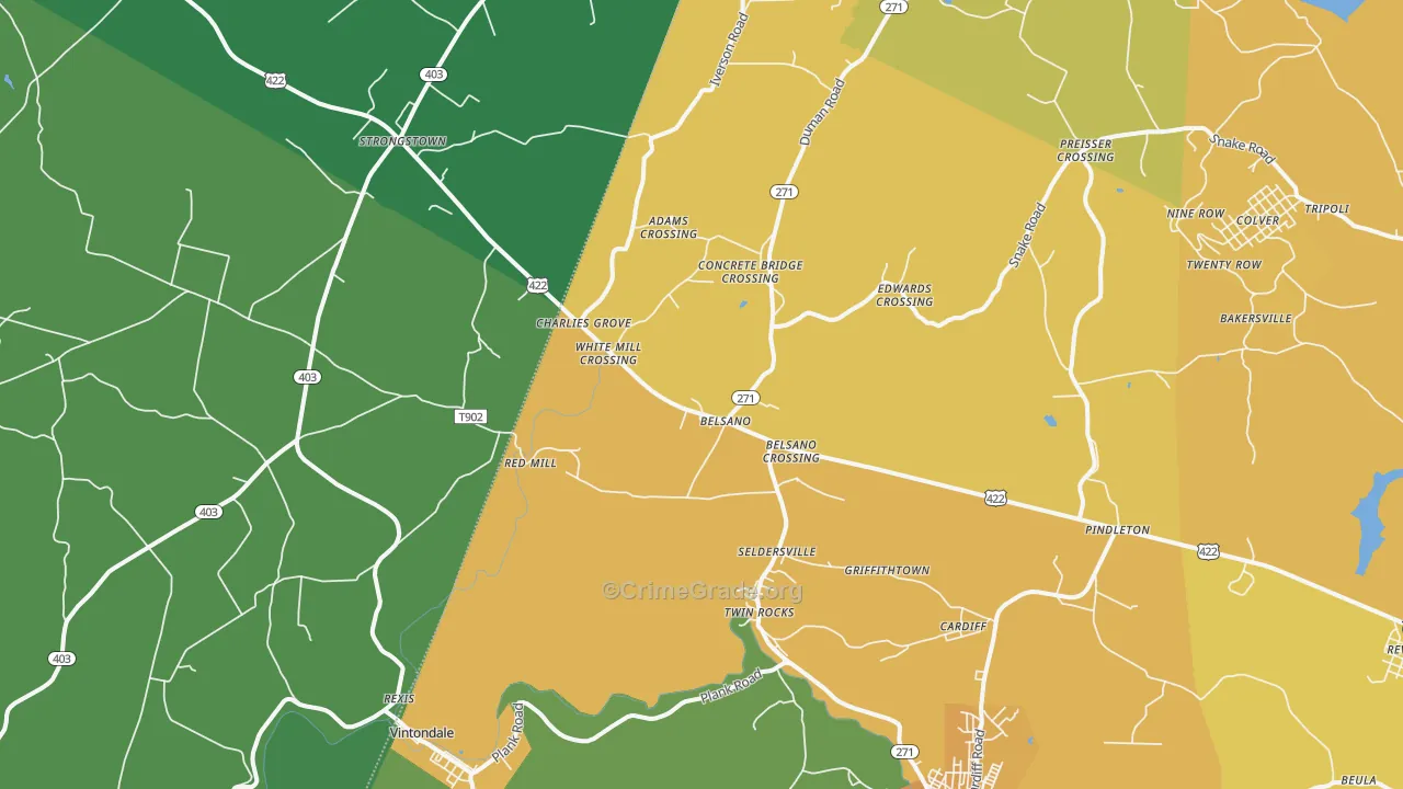 Belsano, PA Map of Murder Rates