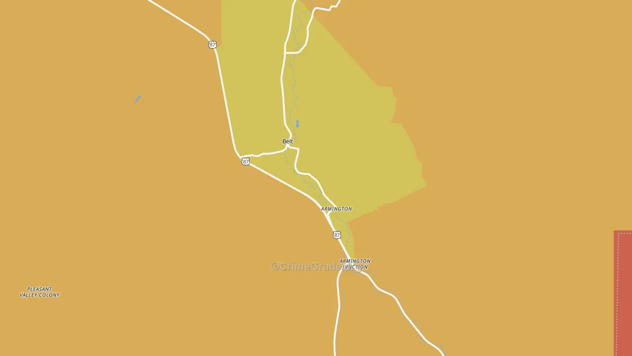 Belt, MT Map of Murder Rates