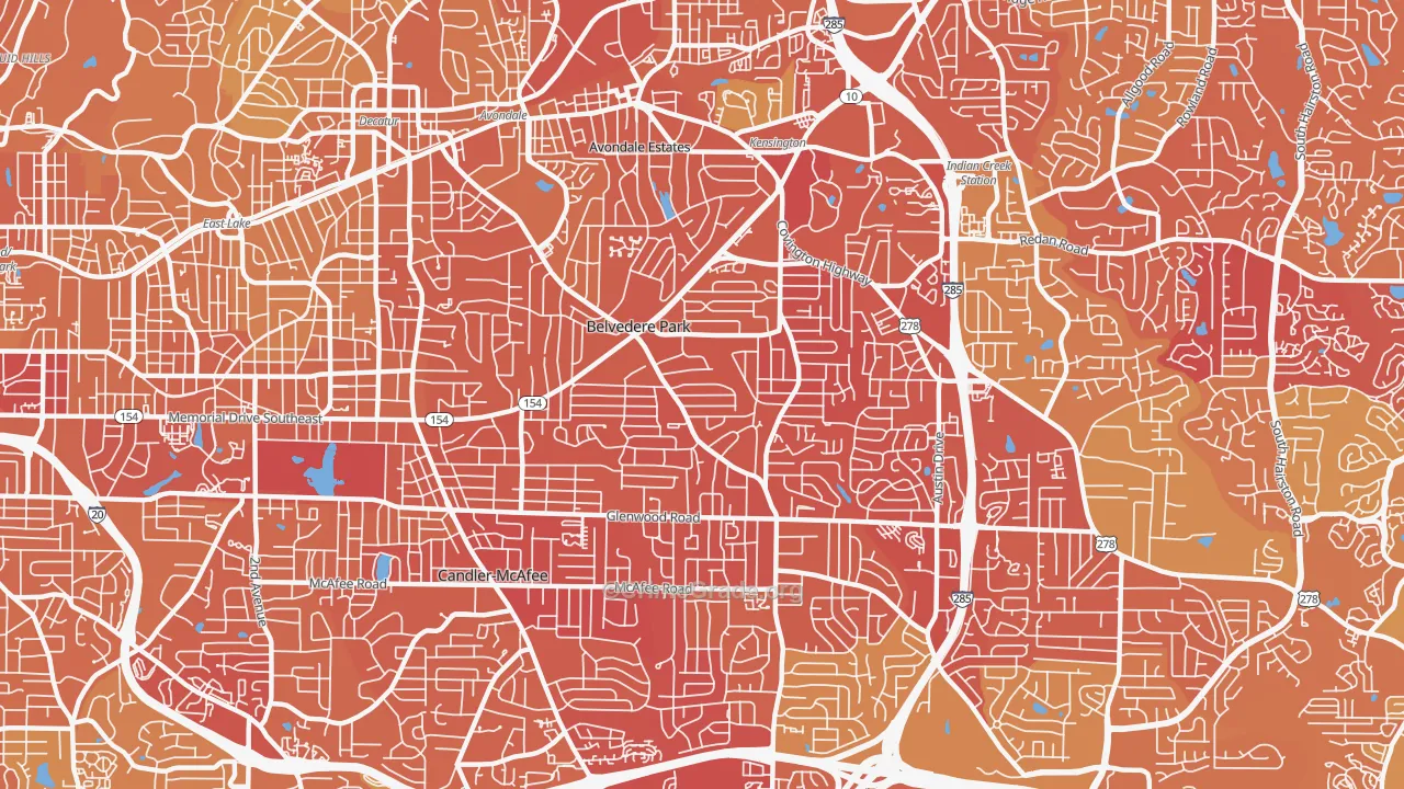 Belvedere Park, GA Map of Murder Rates