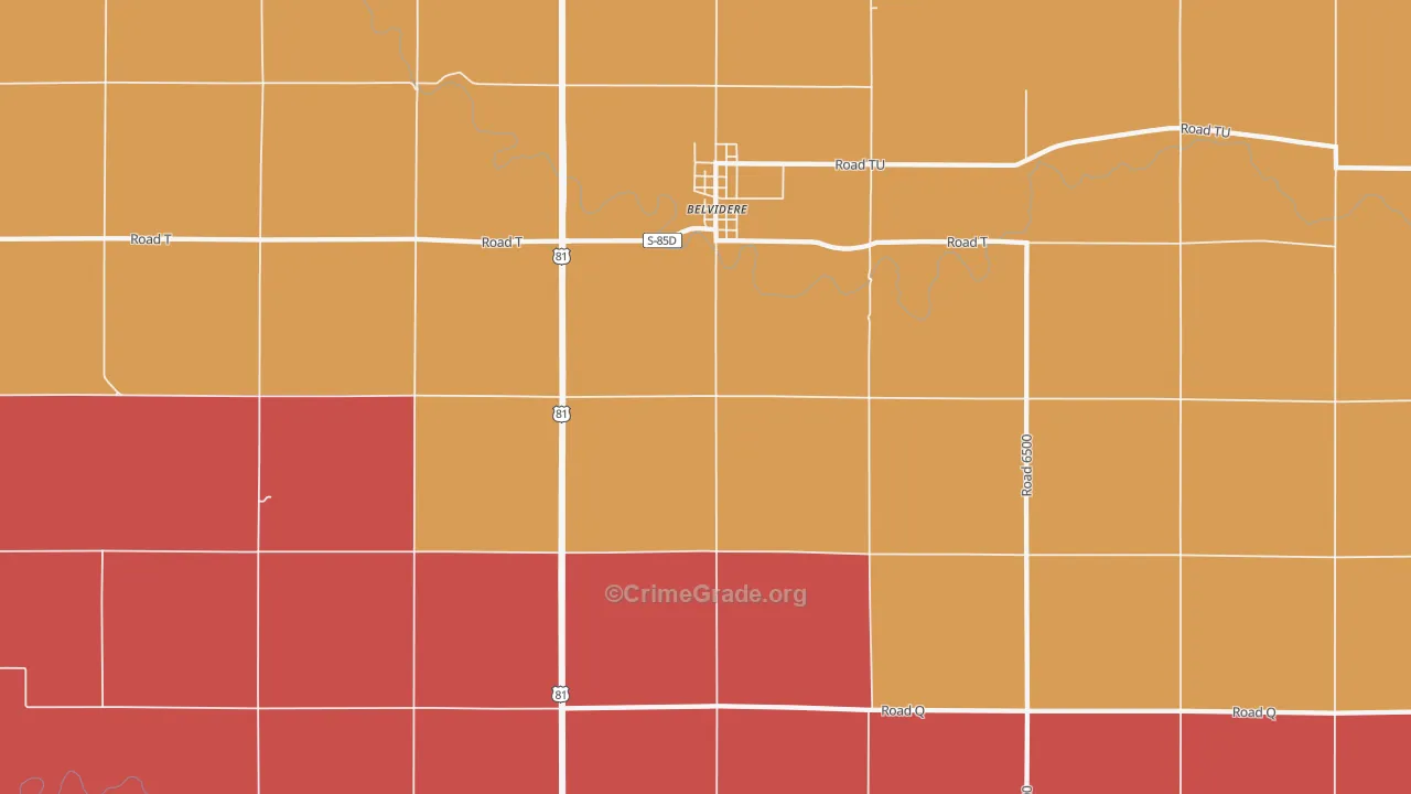 Belvidere, NE Map of Murder Rates