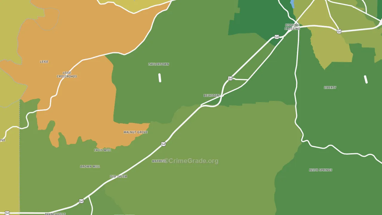 Belvidere, TN Map of Murder Rates