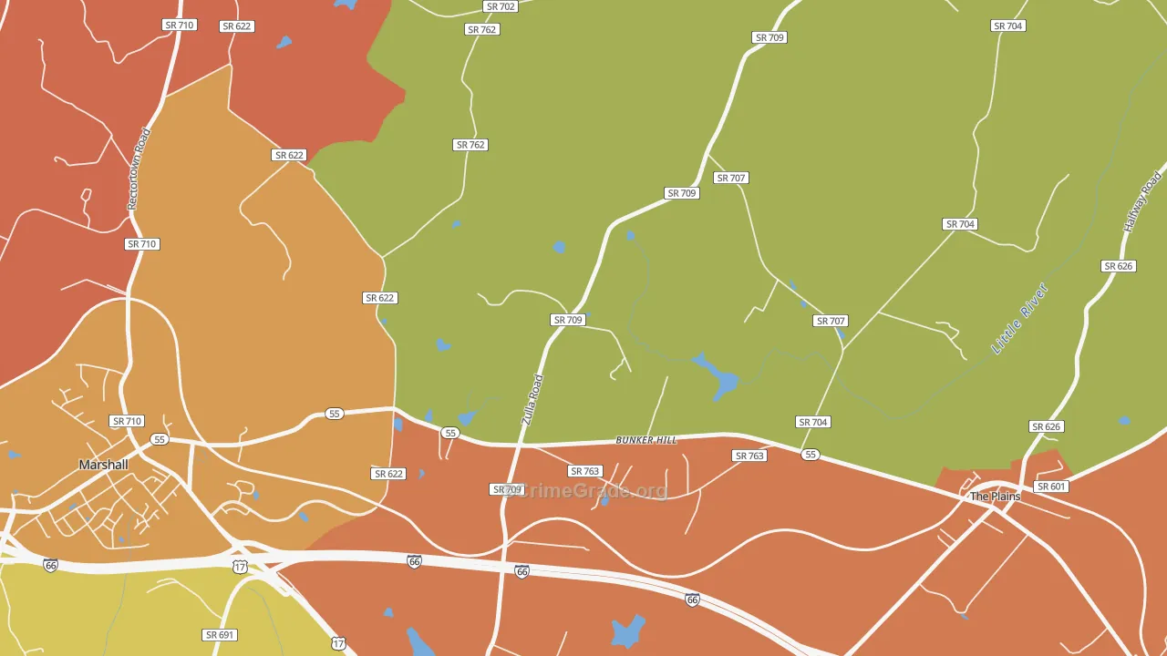 Belvoir, VA Map of Murder Rates
