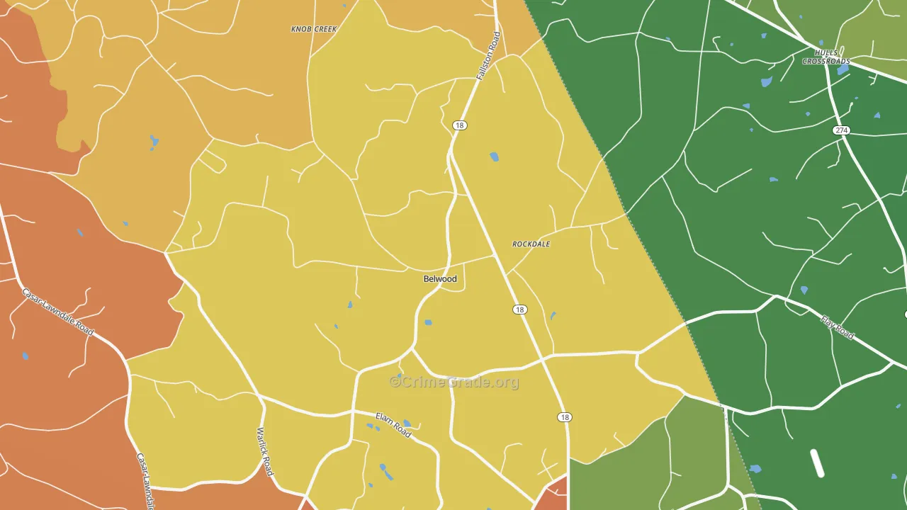 Belwood, NC Map of Murder Rates