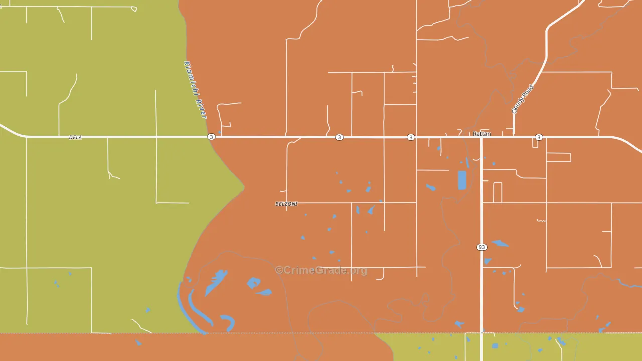 Belzoni, OK Map of Murder Rates
