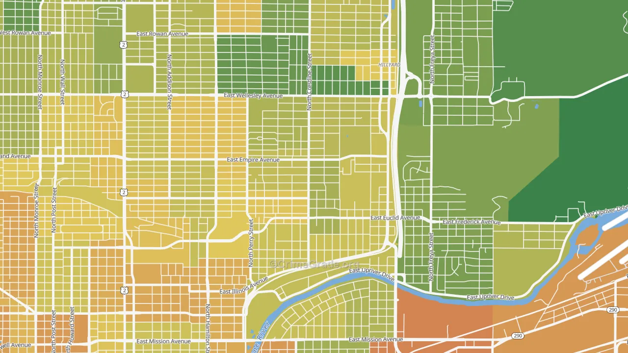 Bemiss, Spokane, WA Map of Murder Rates