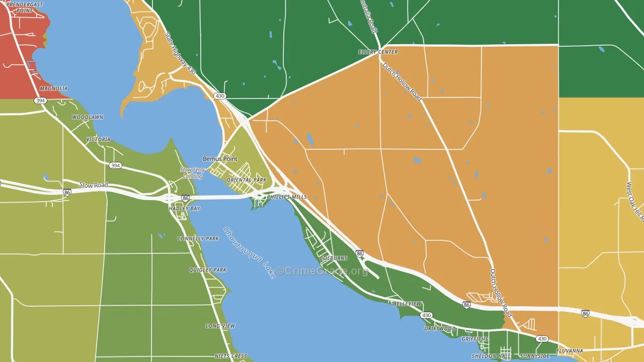Bemus Point, NY Map of Murder Rates