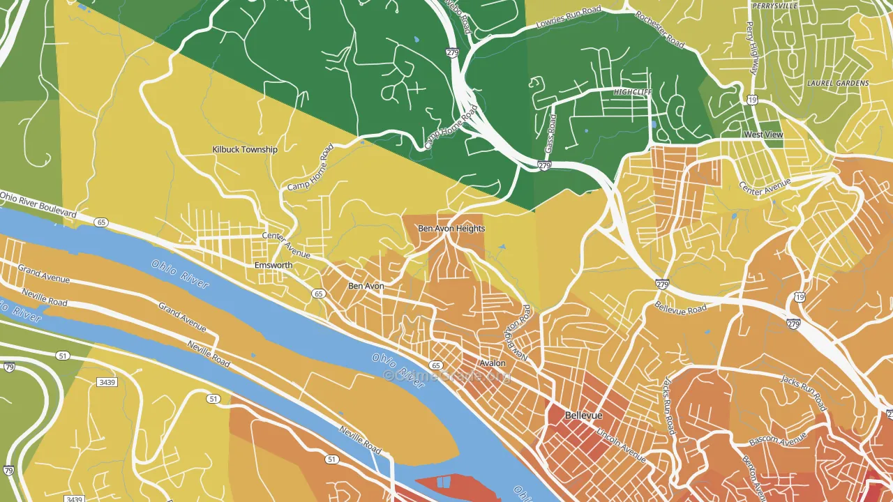 Ben Avon Heights, PA Map of Murder Rates