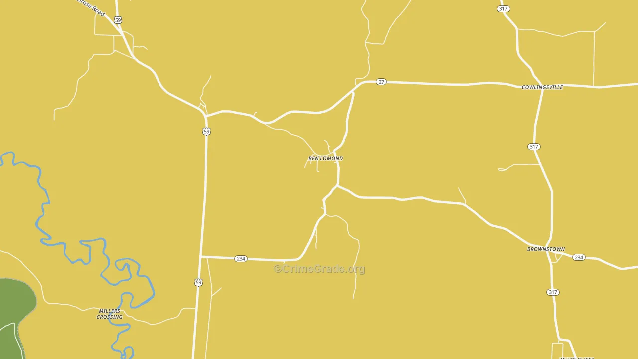 Ben Lomond, AR Map of Murder Rates