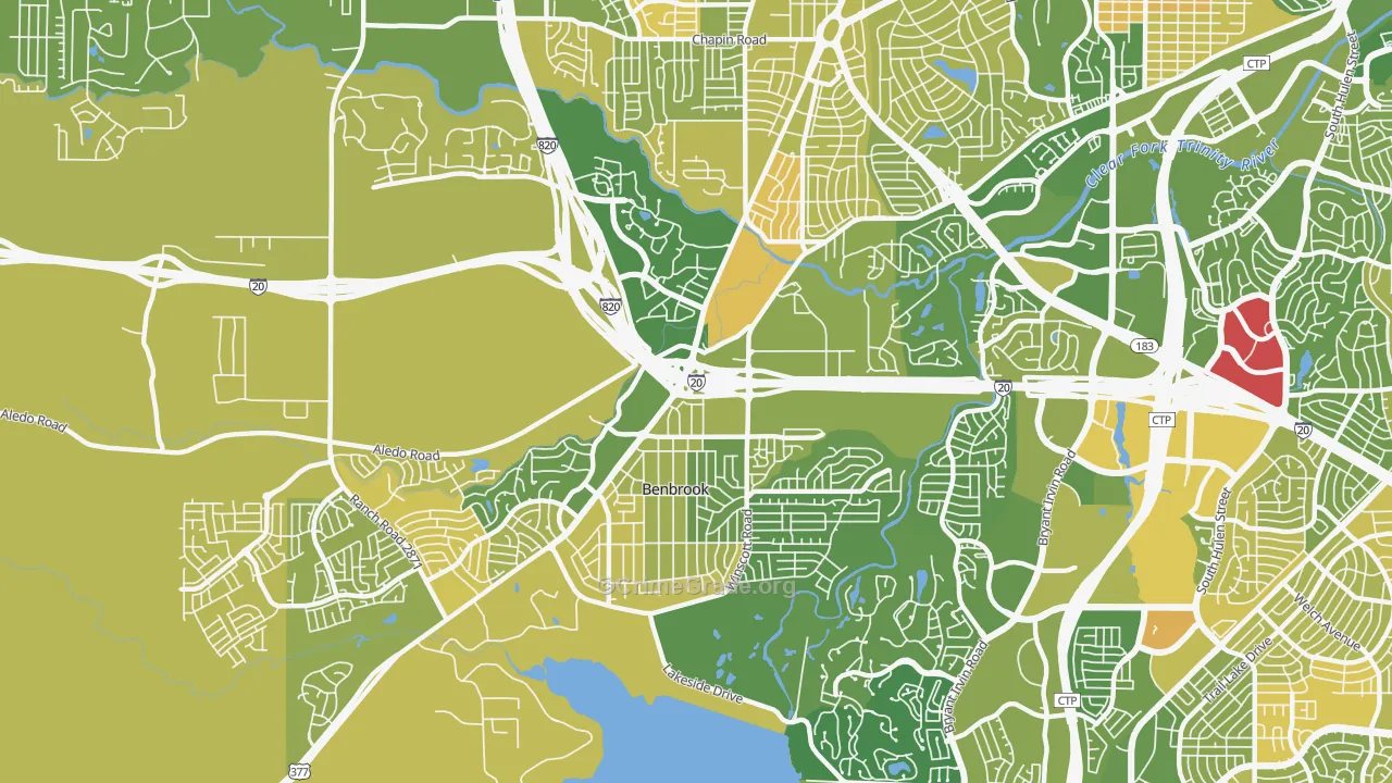 Benbrook, TX Map of Murder Rates