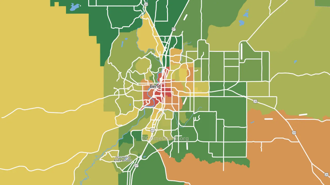 Bend, OR Map of Murder Rates