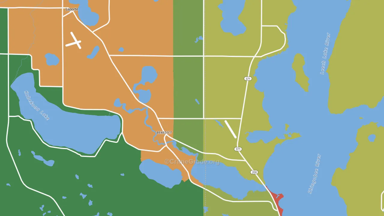 Benedict, MN Map of Murder Rates
