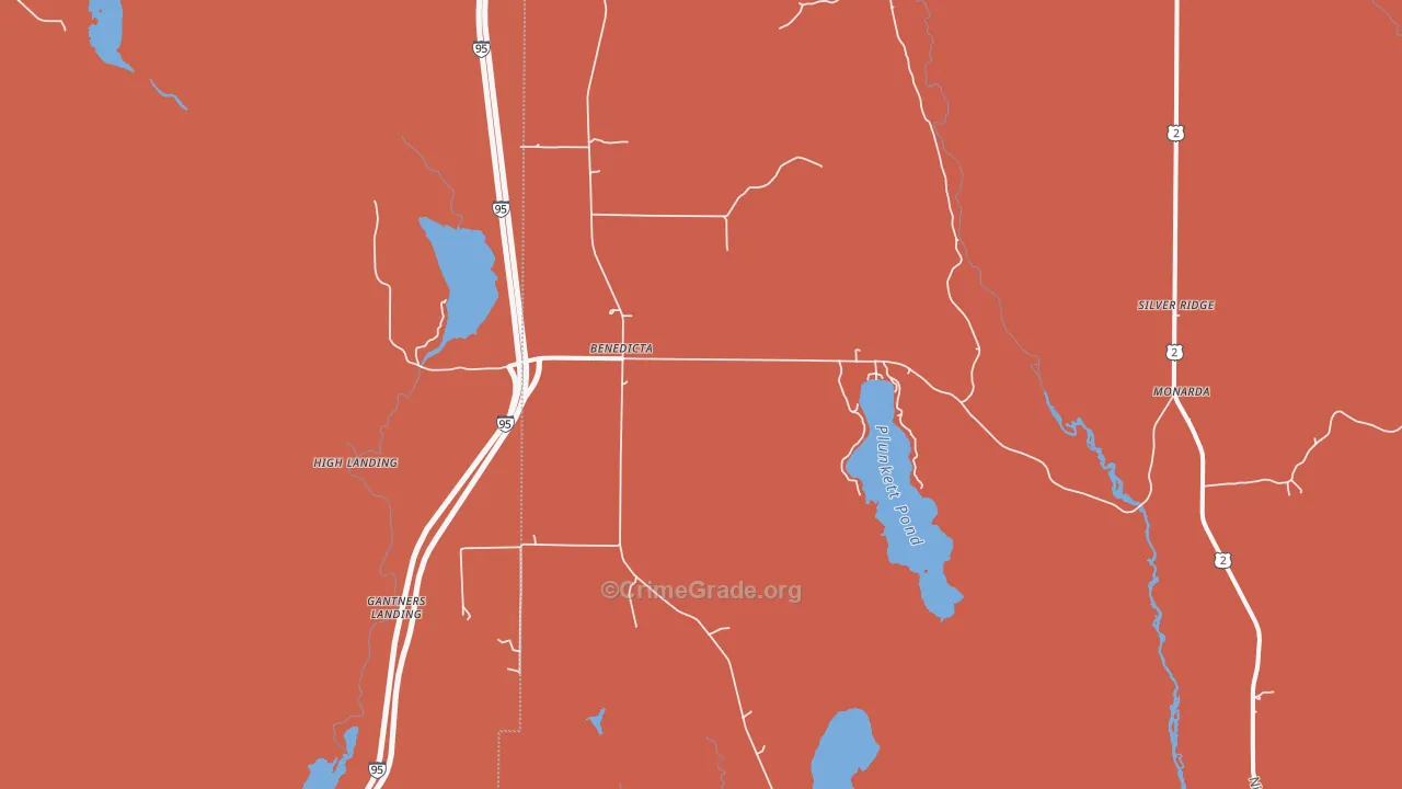 Benedicta, ME Map of Murder Rates