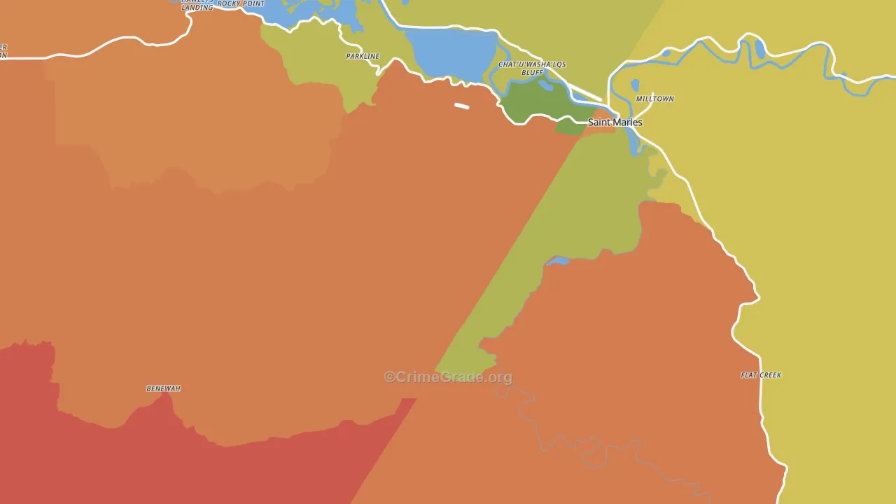 Benewah County, ID Map of Murder Rates