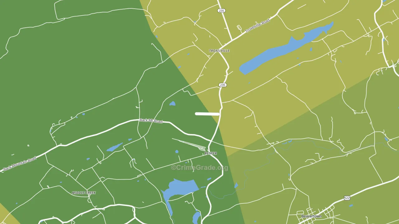 Benfer, PA Map of Murder Rates