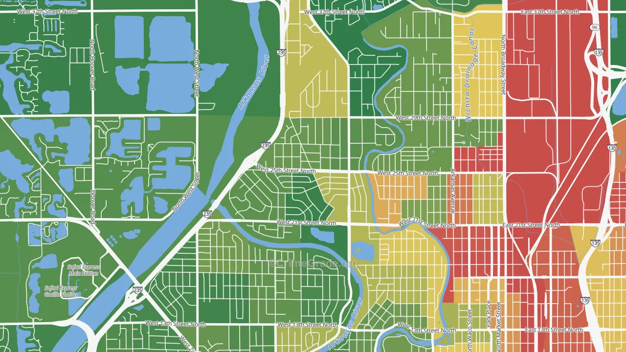 Benjamin Hills, Wichita, KS Map of Murder Rates