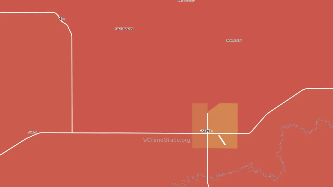 Bennett County, SD Map of Murder Rates