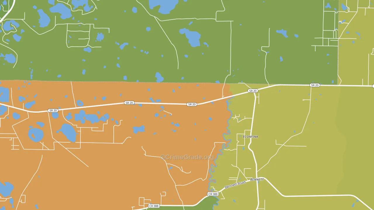 Bennett, FL Map of Murder Rates
