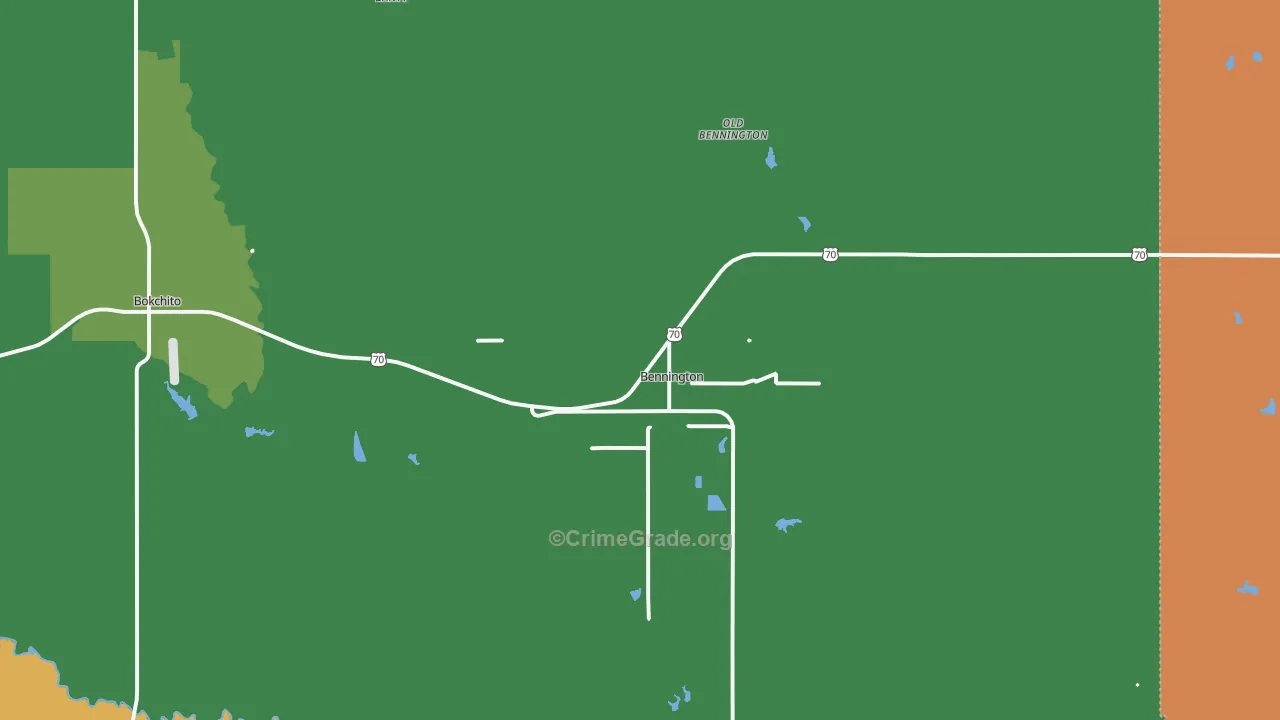 Bennington, OK Map of Murder Rates