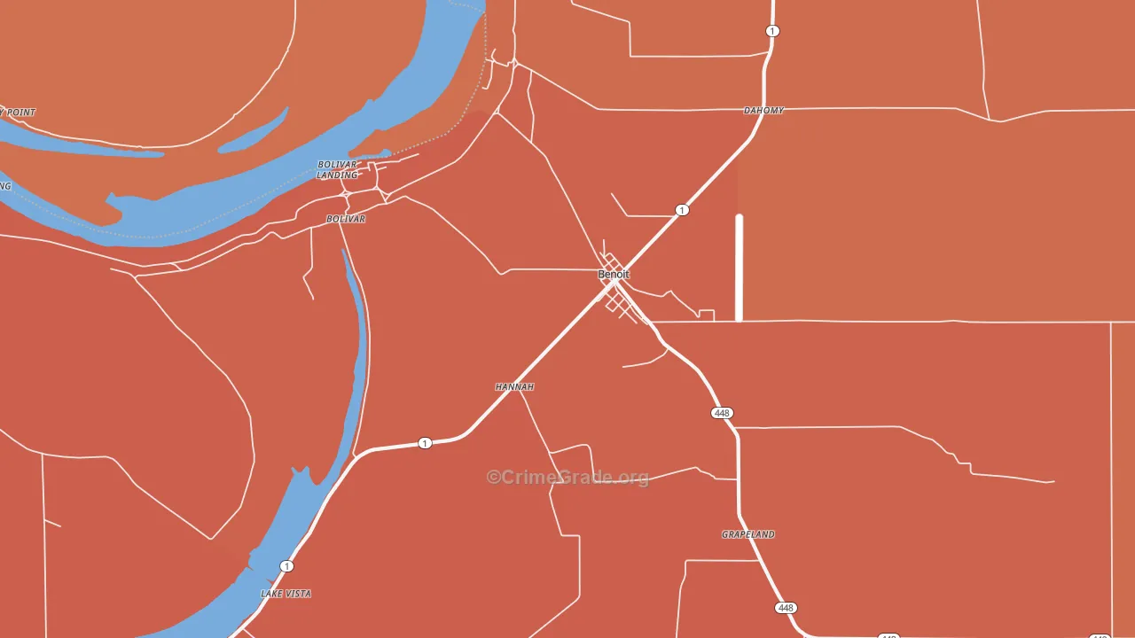 Benoit, MS Map of Murder Rates