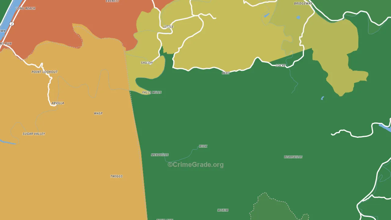 Bens Run, WV Map of Murder Rates
