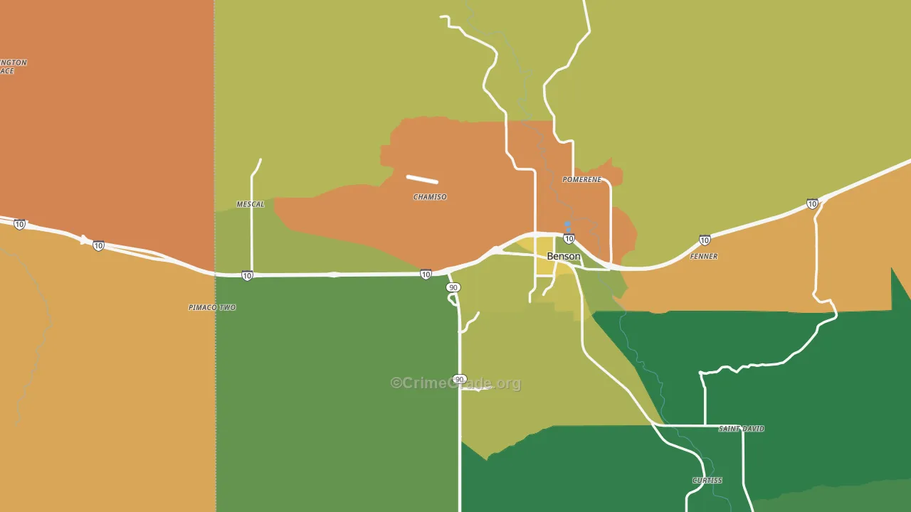 Benson, AZ Map of Murder Rates