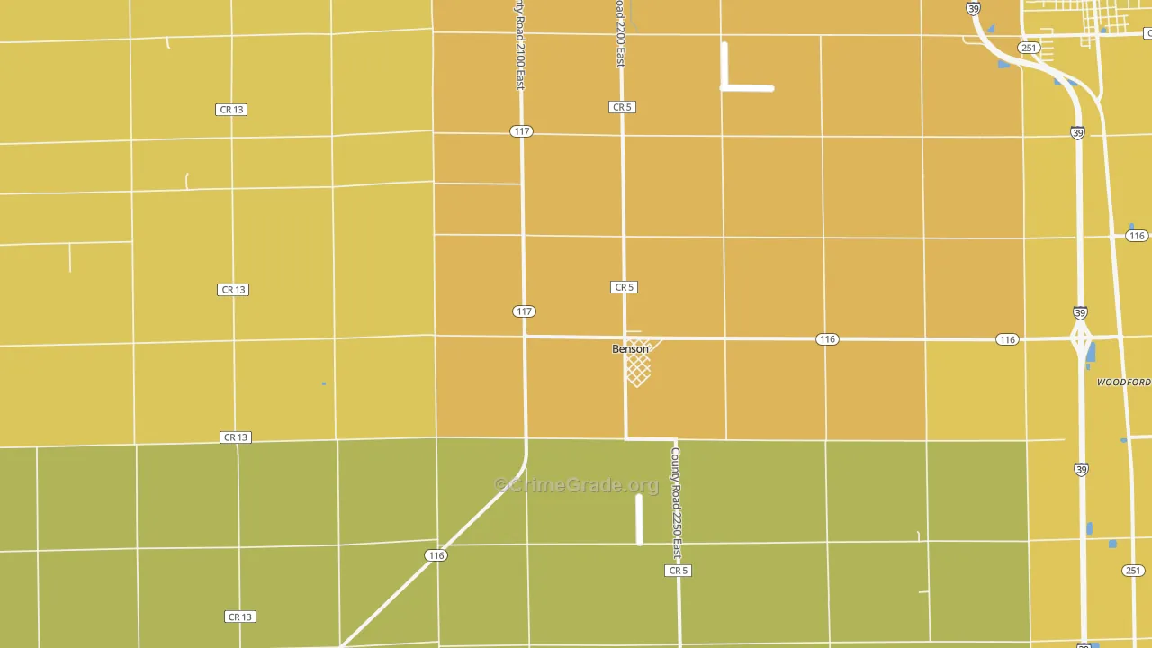 Benson, IL Map of Murder Rates